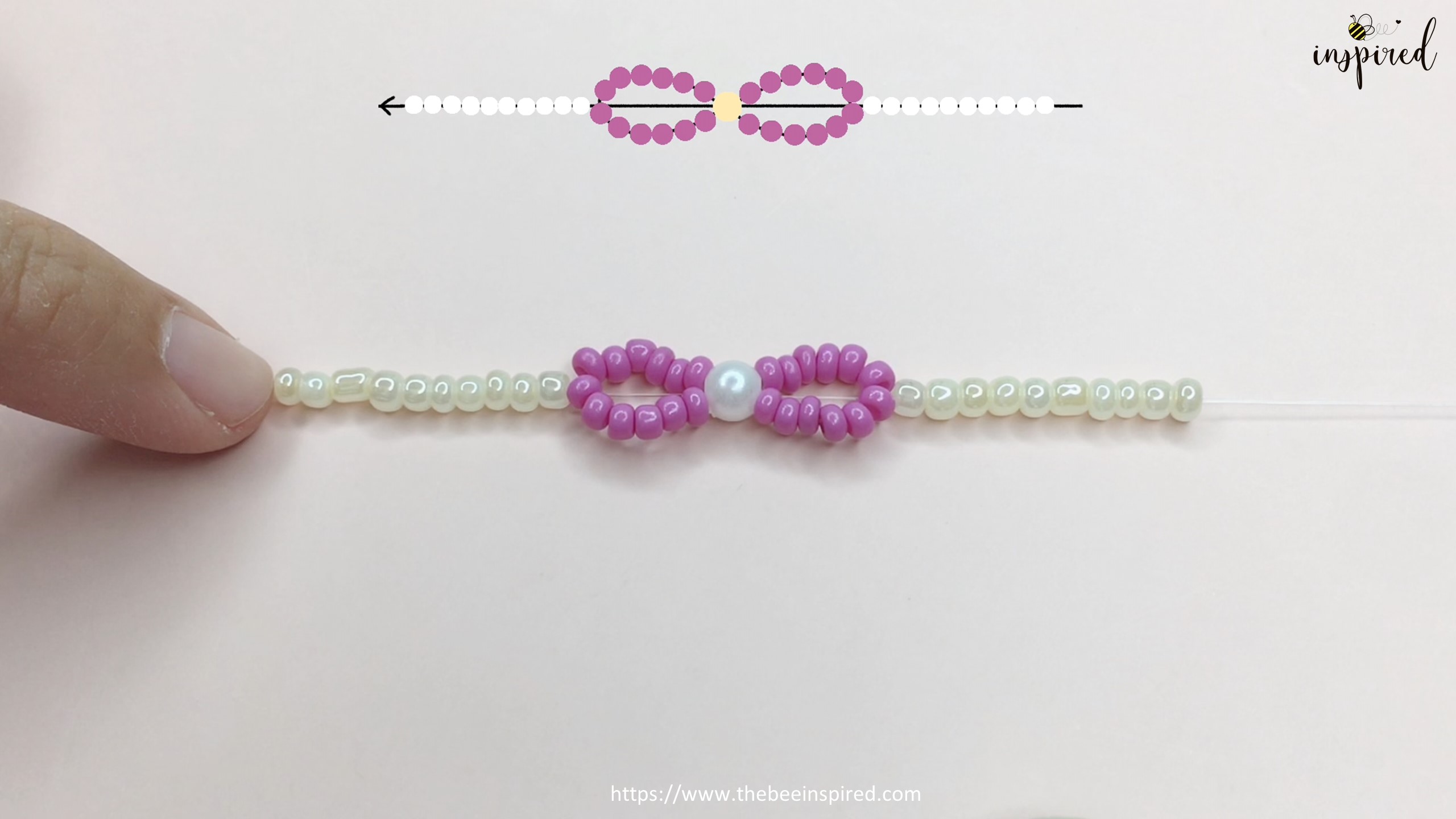 HOW TO MAKE BOWKNOT RIBBON BEADED RING สอนทำแหวนลูกปัดโบว์ง่ายๆ_10