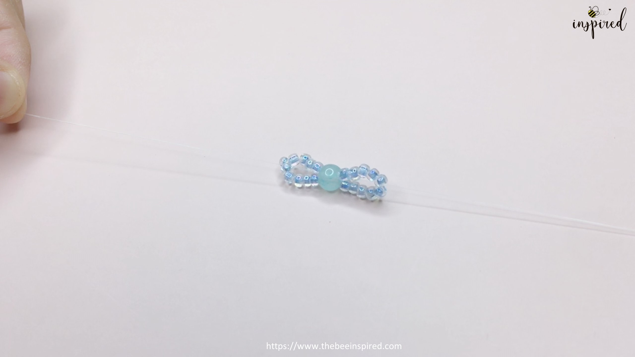 How to Make Bowknot Ribbon Beaded Ring-3_8