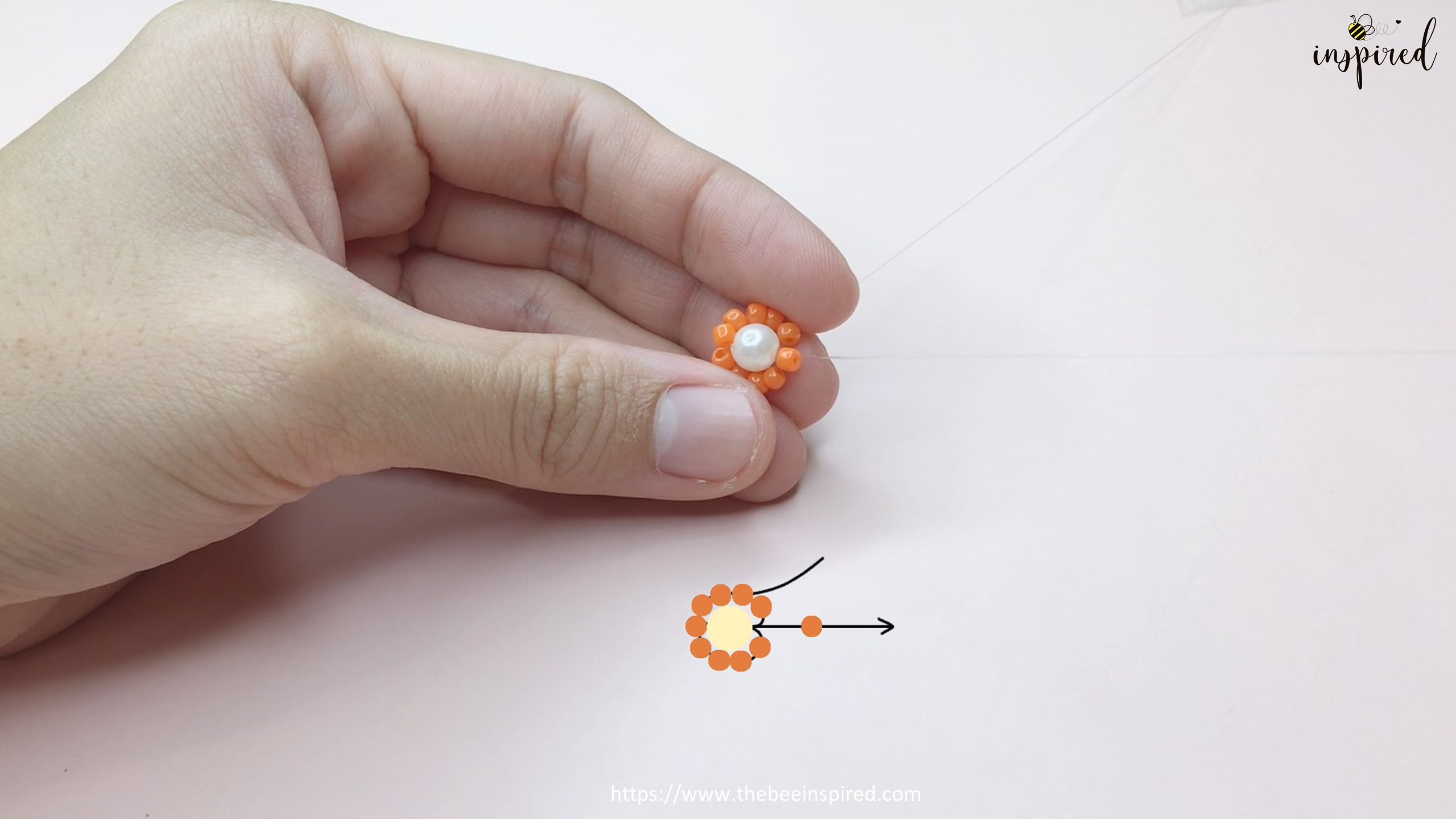 How to Make Sunflower with Leave Beaded Ring_13