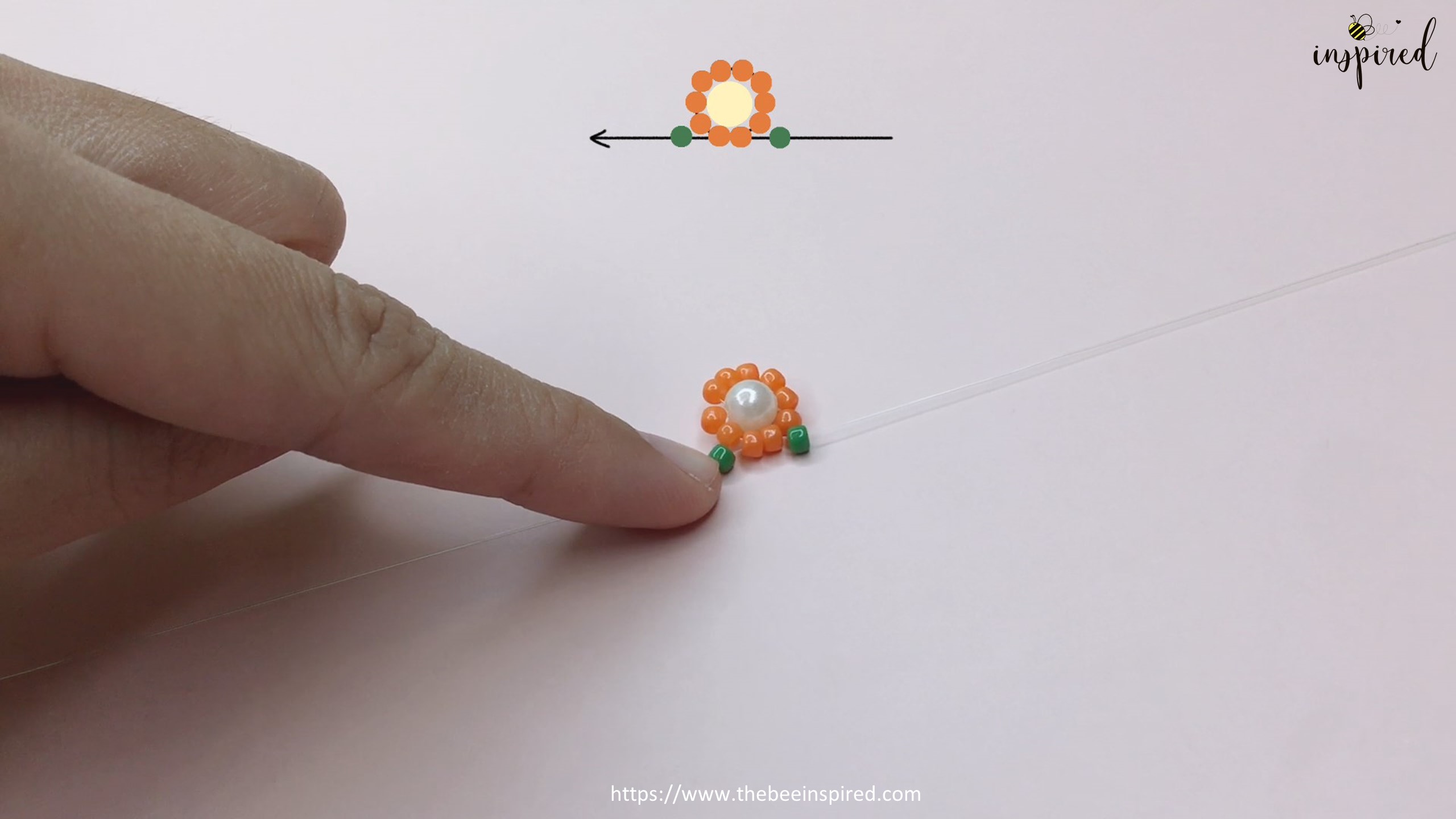 How to Make Sunflower with Leave Beaded Ring_15