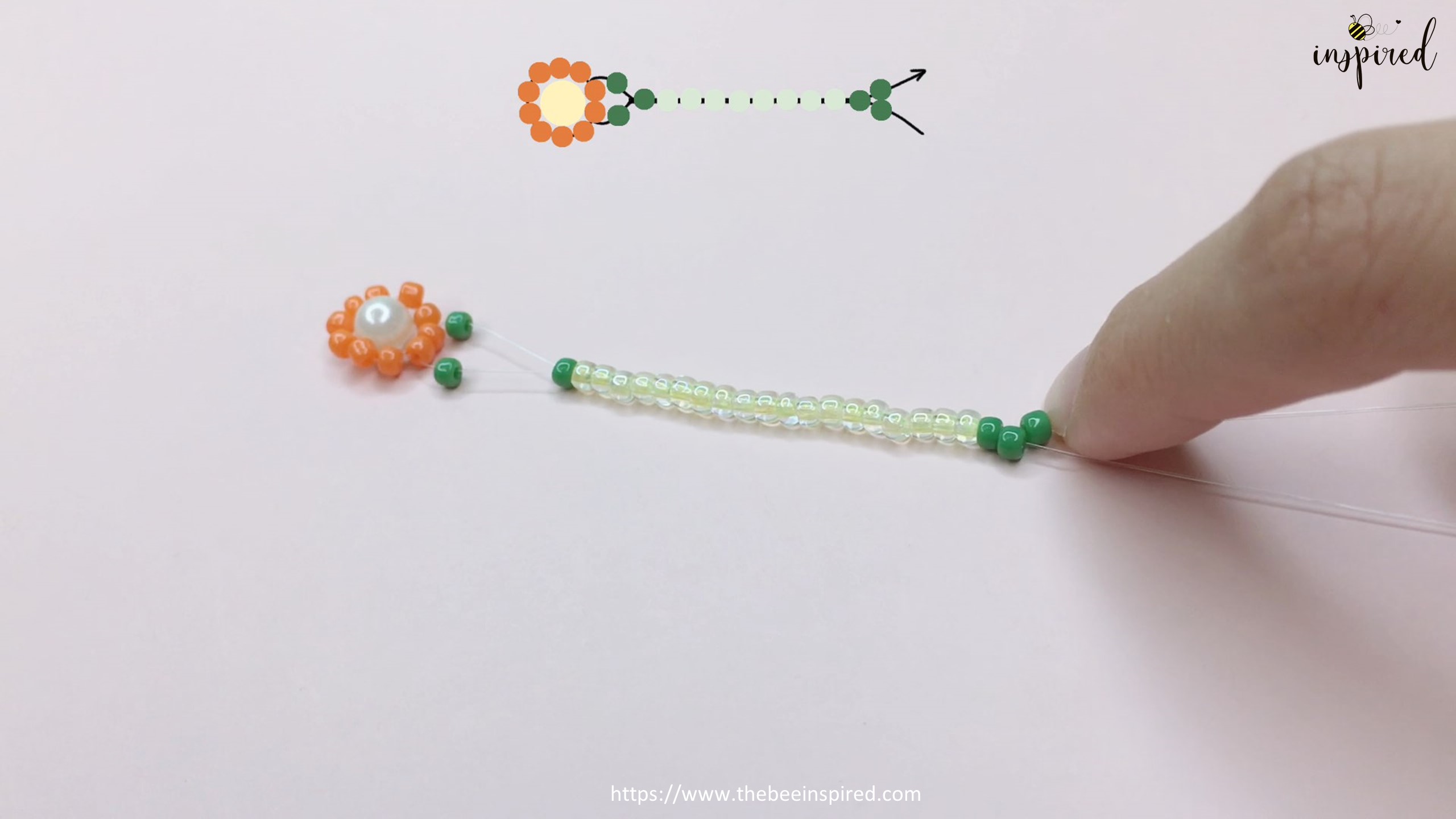 How to Make Sunflower with Leave Beaded Ring_17