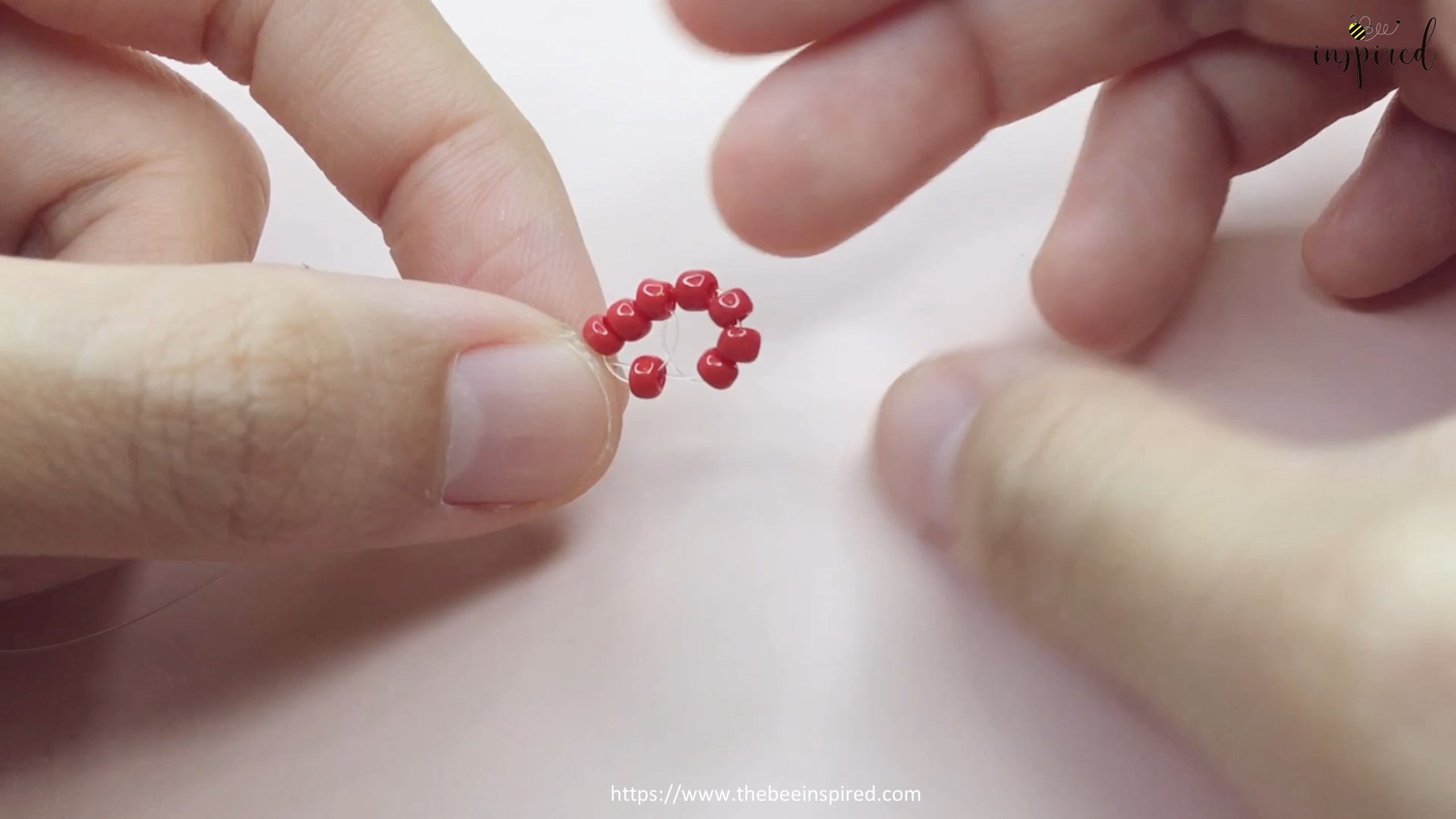 How to Make Heart Beaded Ring_13