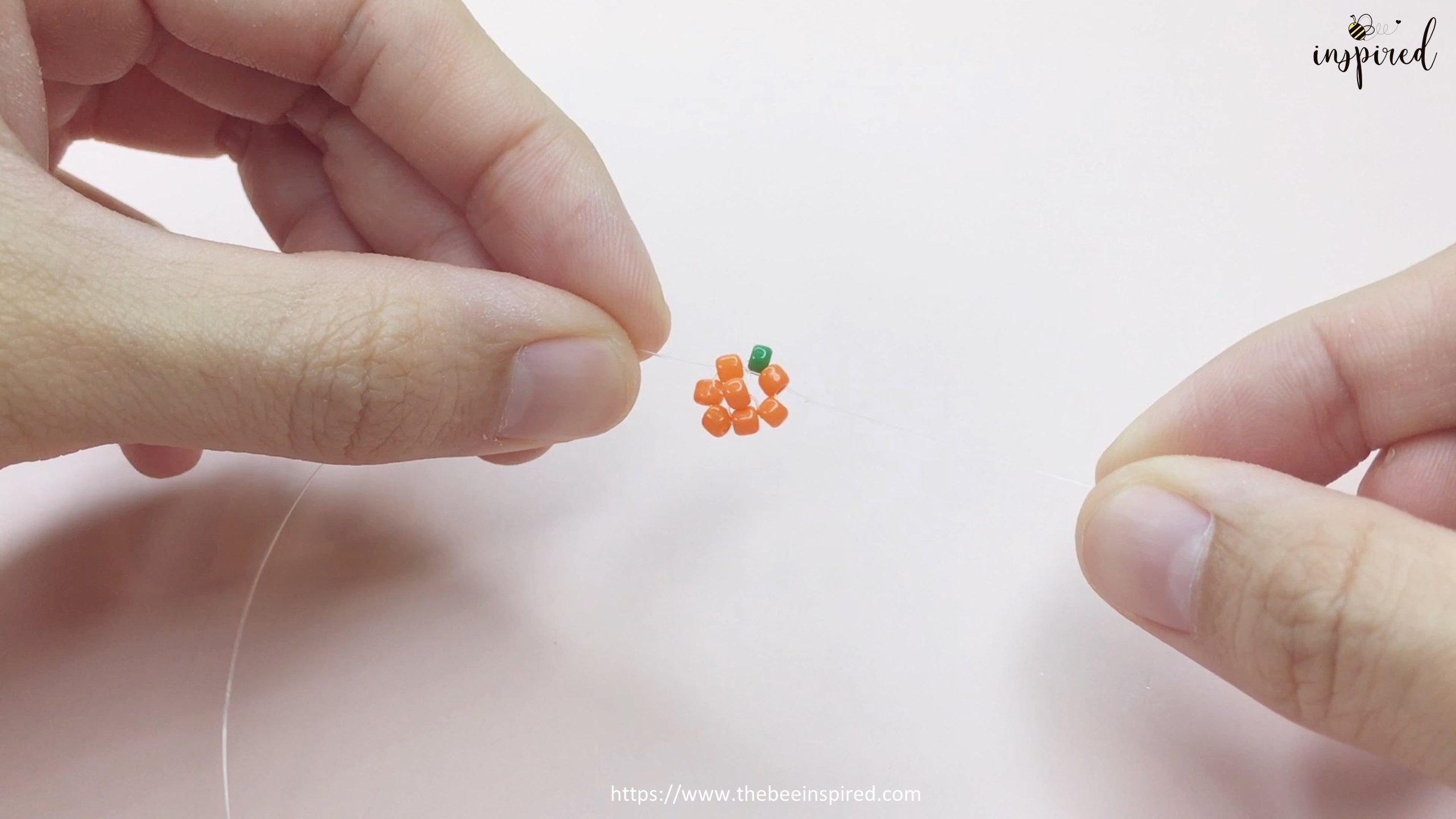 How to Make Orange Beaded Ring_11