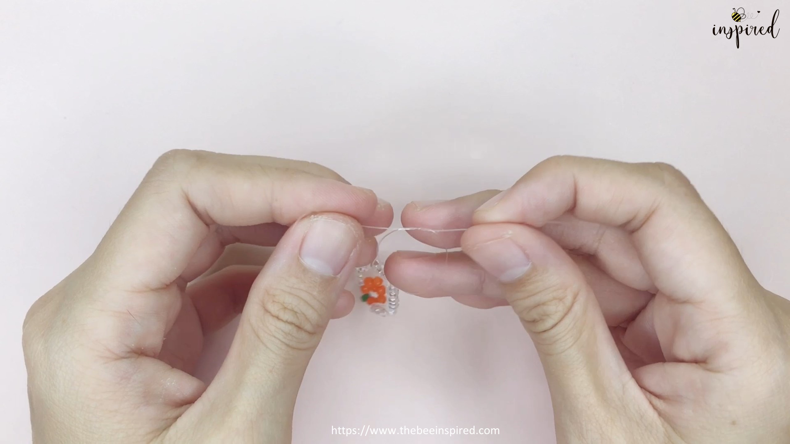 How to Make Orange Beaded Ring_13