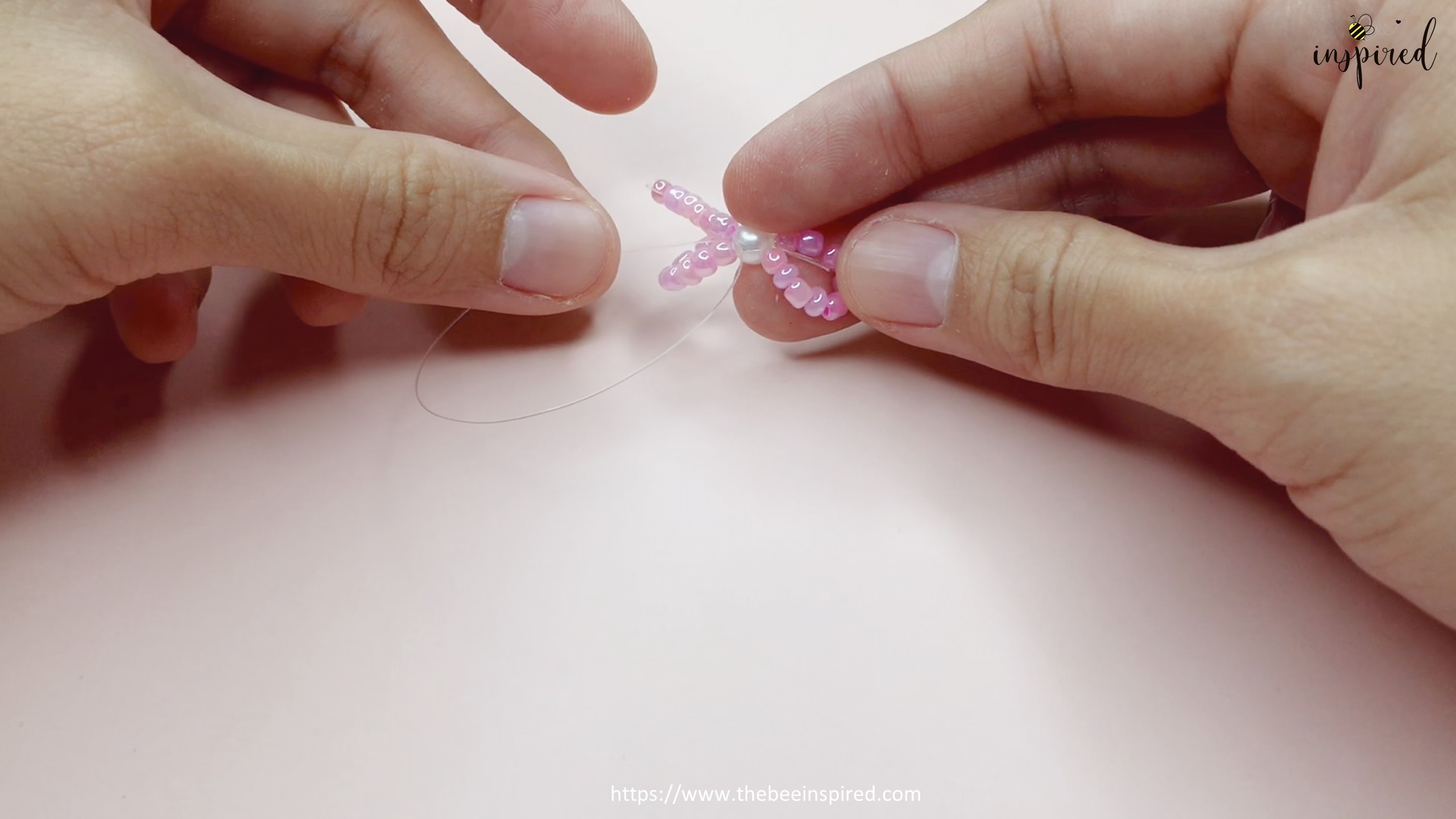 How to Make Bowknot Ribbon Beaded Bracelet_10