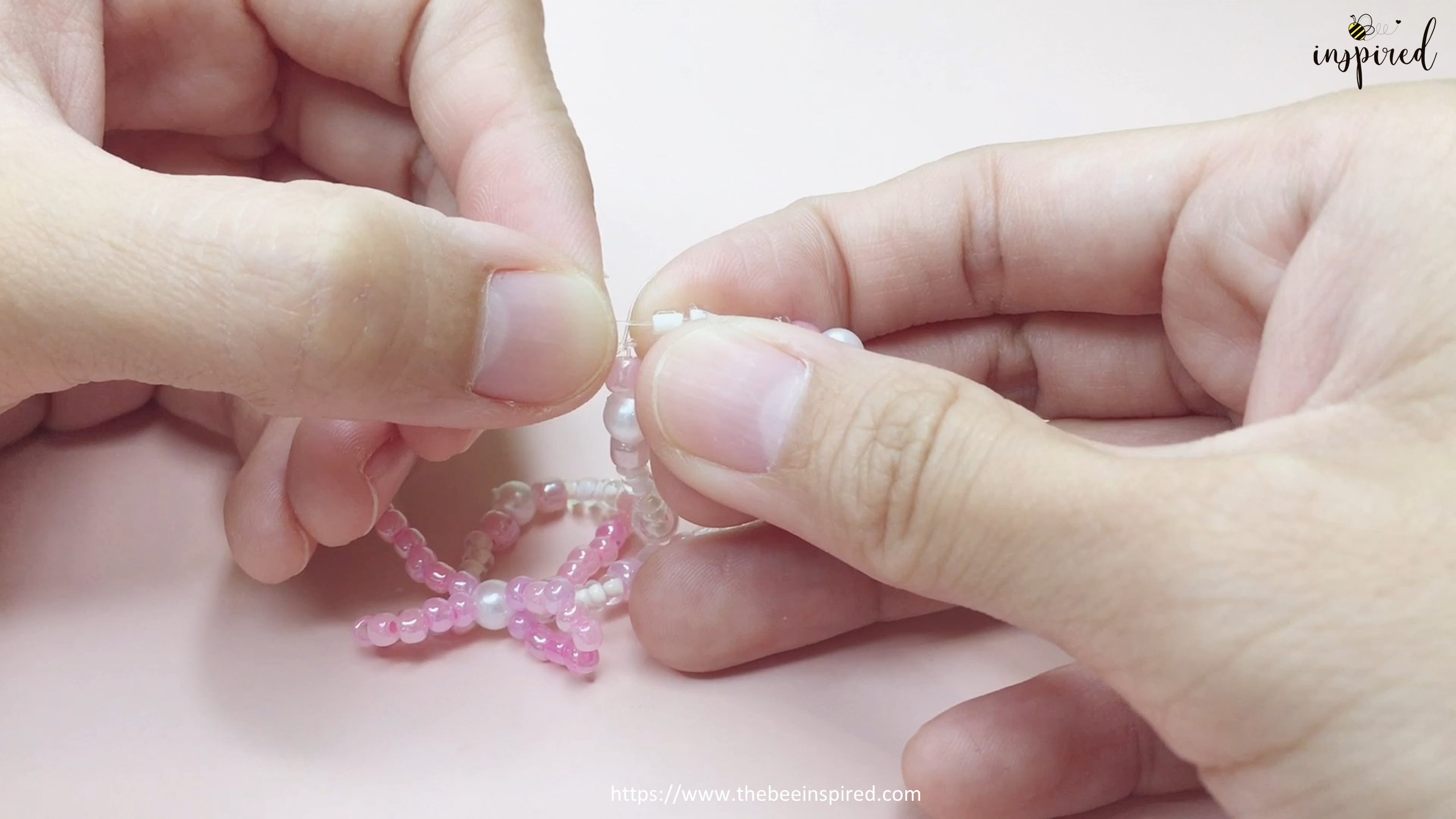 How to Make Bowknot Ribbon Beaded Bracelet_19